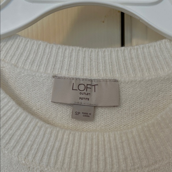 LOFT Cream Sweater with Pearl Details - Picture 2 of 4